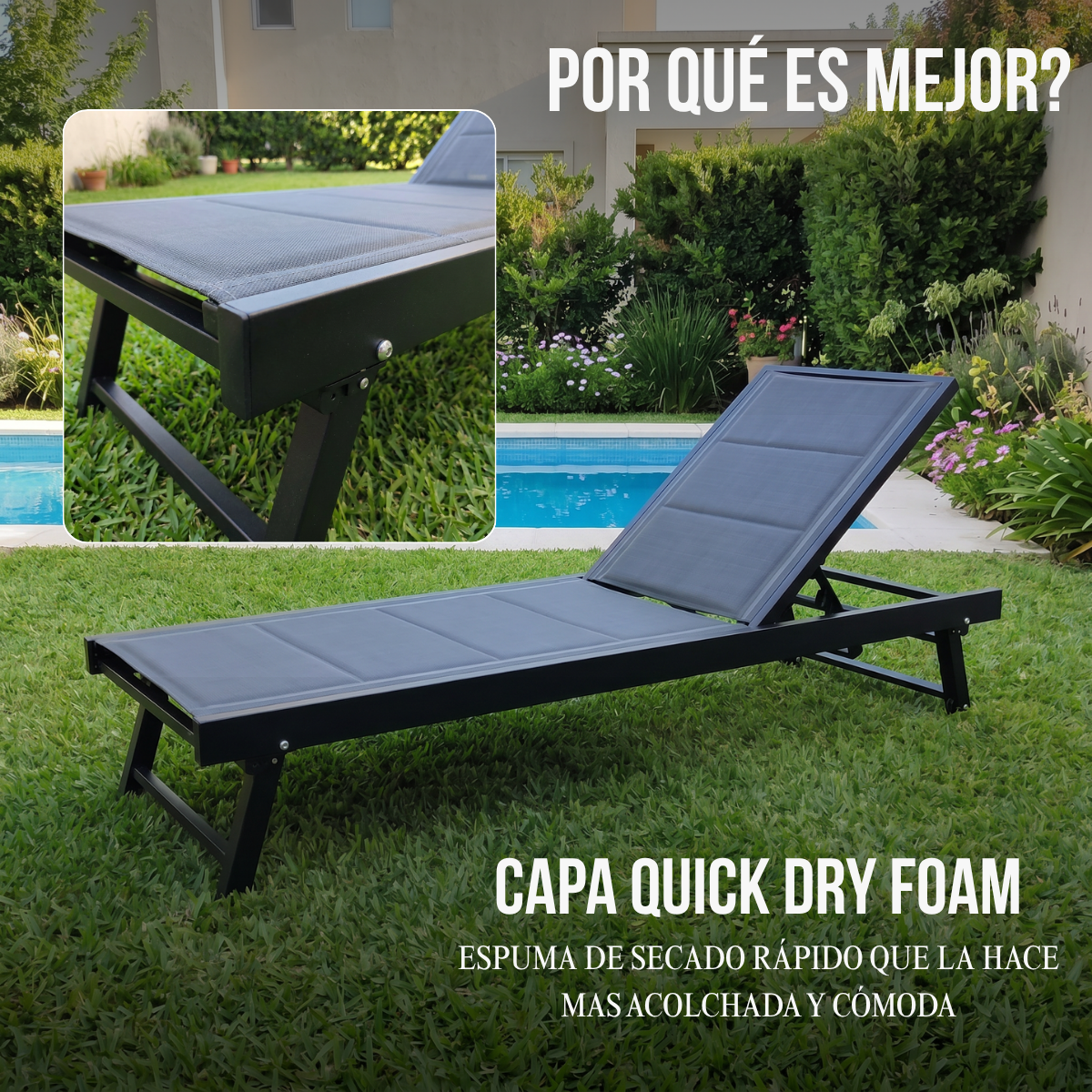 Reposera Cama de Aluminio