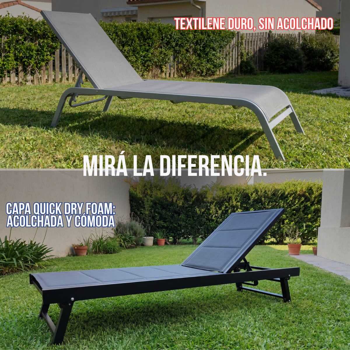Reposera Cama de Aluminio