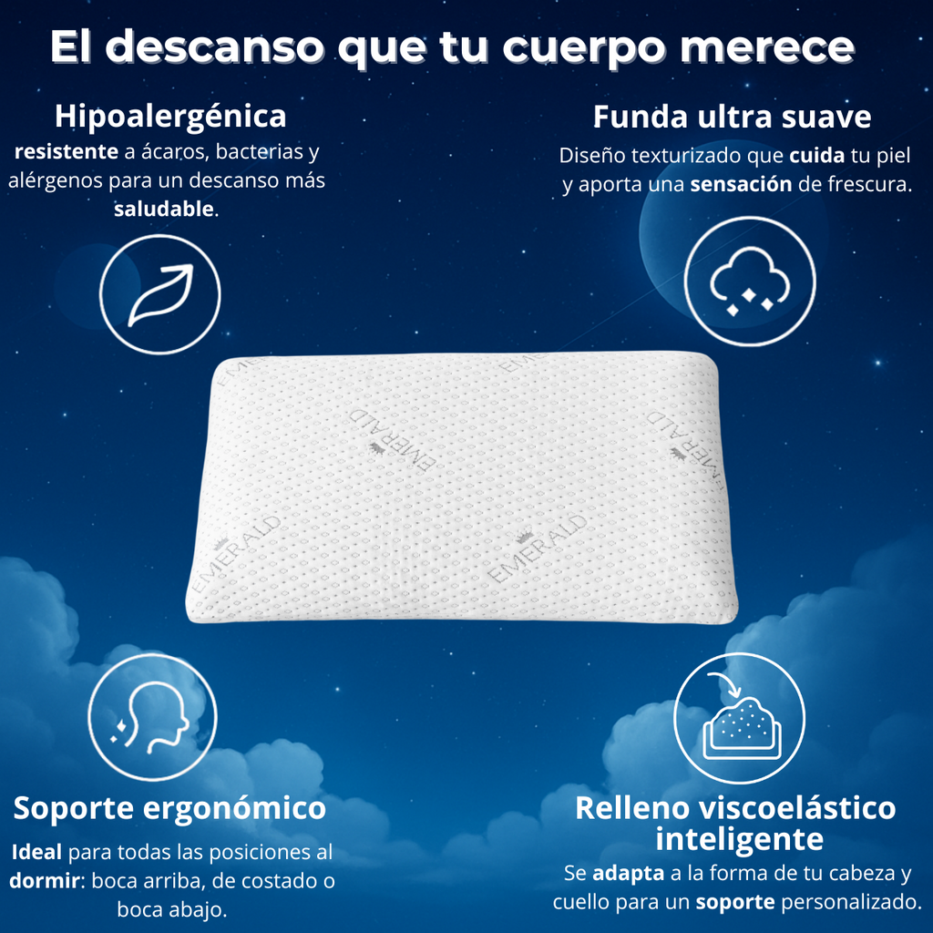 Almohada Emerald Inteligente 65x37cm